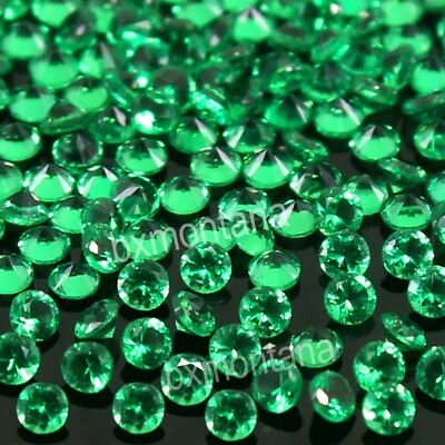 Natural MUZO Green Emerald Calibrated 1.5 mm Round Cut Gemstone 50 Pcs Lot B02
