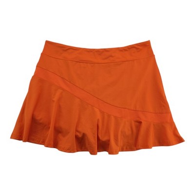 Ekouaer Orange Ruffle Tennis Sport Skirt Women's Size XXL
