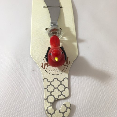 NEW Cypress Home Refresh Red Bird Glass Stainless Spreader