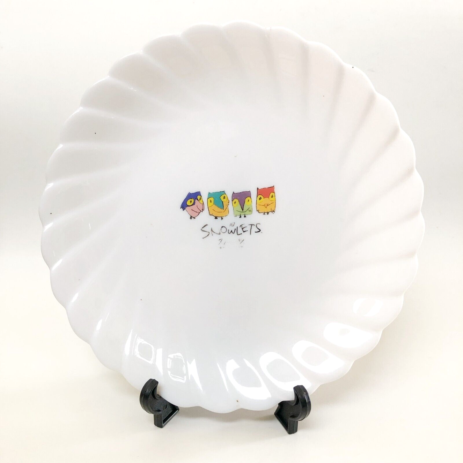 1998 Nagano Dish Plate Snowlets Owls Mascot Hockey Winter Olympic