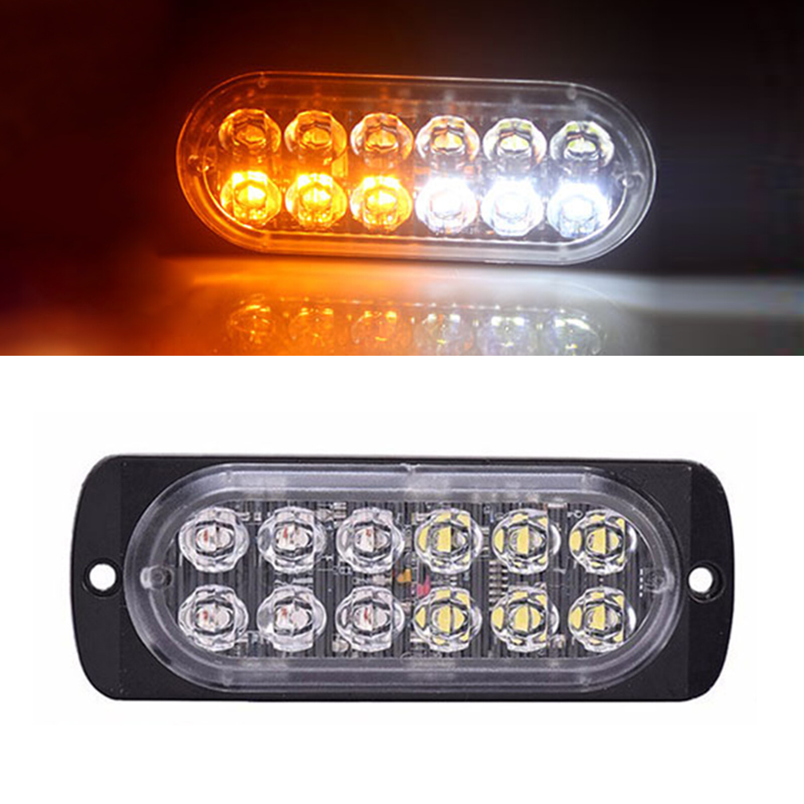 Car 36W 12-LED Strobe Lamps Surface Mount Flashing Lights Bar For Truck Pickup