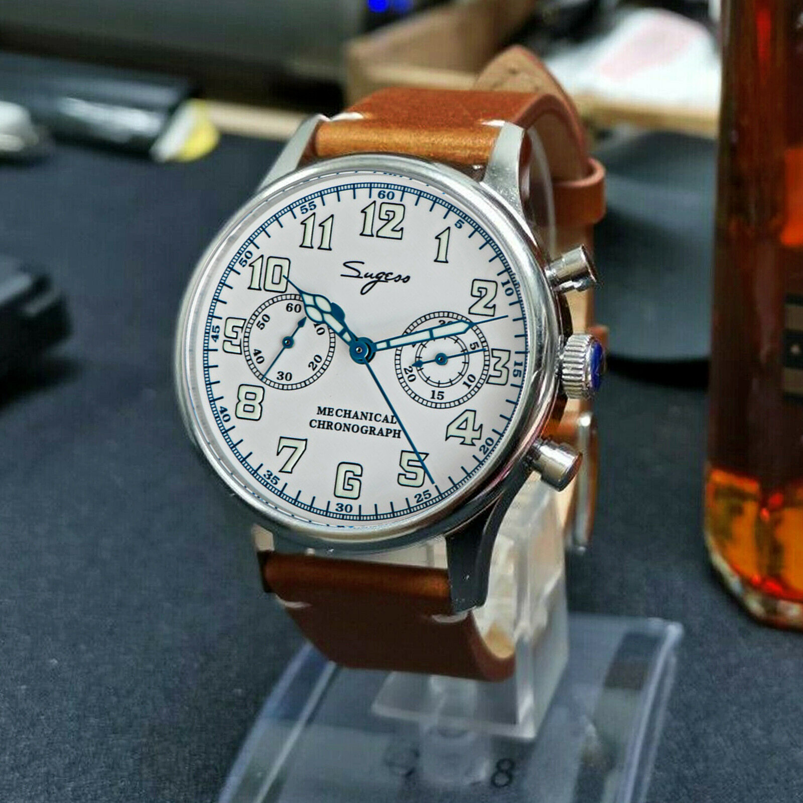 Pre-owned Sugess Chrono Walker Swan Neck Chrono Mechanical Watch Seagull 1963 Suchp004l