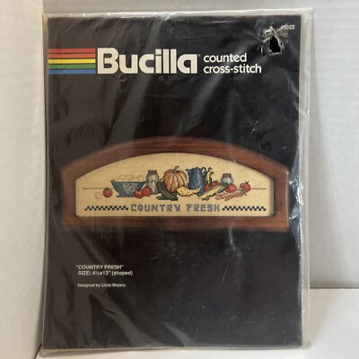 BUCILLA COUNTED CROSS STITCH COUNTRY FRESH LINDA MEYERS 4.5  X 13  NEW