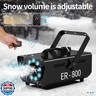 TEPU 800W Snow Maker Machines for Indoor Outdoors, Adjustable Snowflake Size with 9 Color Lights, Indoor and Outdoor Use, Snow Maker Machines for Indoor Outdoors for Parties Events,Black