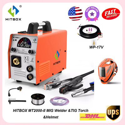 110/220V Gas/Gasless MIG Welder Dual Volt MIG MMA TIG Inverter Welder/Mask/Torch
