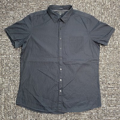 Marc Anthony Slim Fit Short Sleeve Button-Up Shirt Men's Size XL Black
