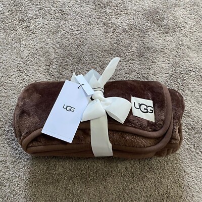 UGG Duffield Home Collection Brown Soft Fuzzy Comfort Throw Blanket 50'' x 70''