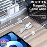 12 Pack,Magnetic Cable Clips and Silicon Cable Ties,[Cable Smooth Adjustable Under Desk Organizer],Cable Management,Cord Holder-Desk Stand Cable Organizer Holding,Adhesive for Home Cable Keeper
