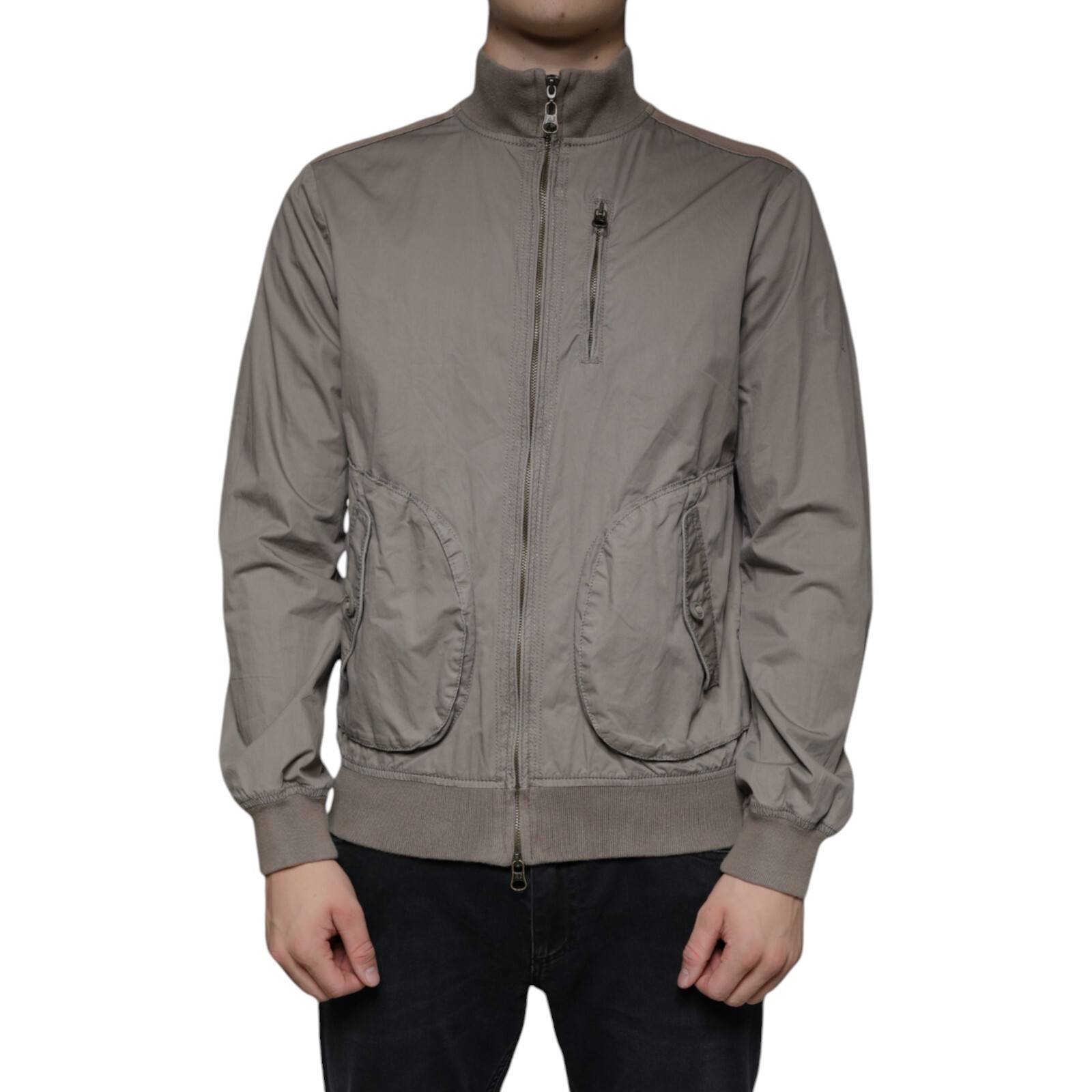 【ジョルジオアルマーニ】 Jackets - Bomber Jackets ジャケット ARMANI JEANS Jacket Brown Cotton Full Zip Bomber Logo Men