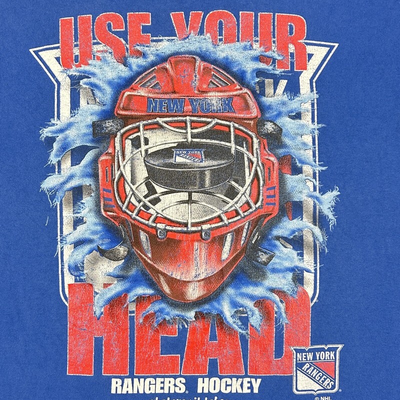 vintage 90s NEW YORK RANGERS USE YOUR HEAD T-Shirt LARGE/XL