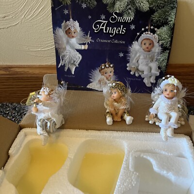 Heirloom Ornaments Ashton Drake Snow Angels  By GG Santiago Lot Of 3 No Box