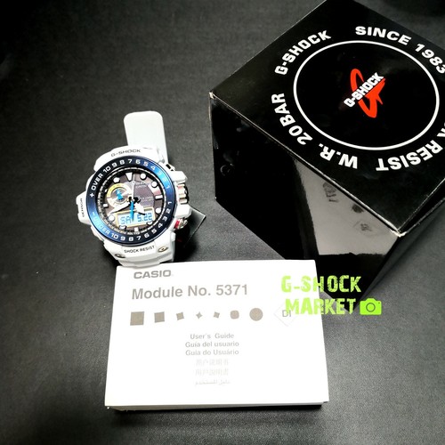 Pre-owned Casio G-shock Gulfmaster White/grey Multiband 6 Solar Men's Watch Gwn-1000e-8a