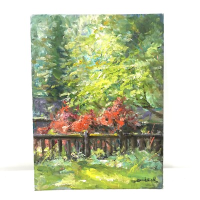 Original Artwork 9 x12  Oil On Canvas Panel By The Fence By Tadeusz Seidel