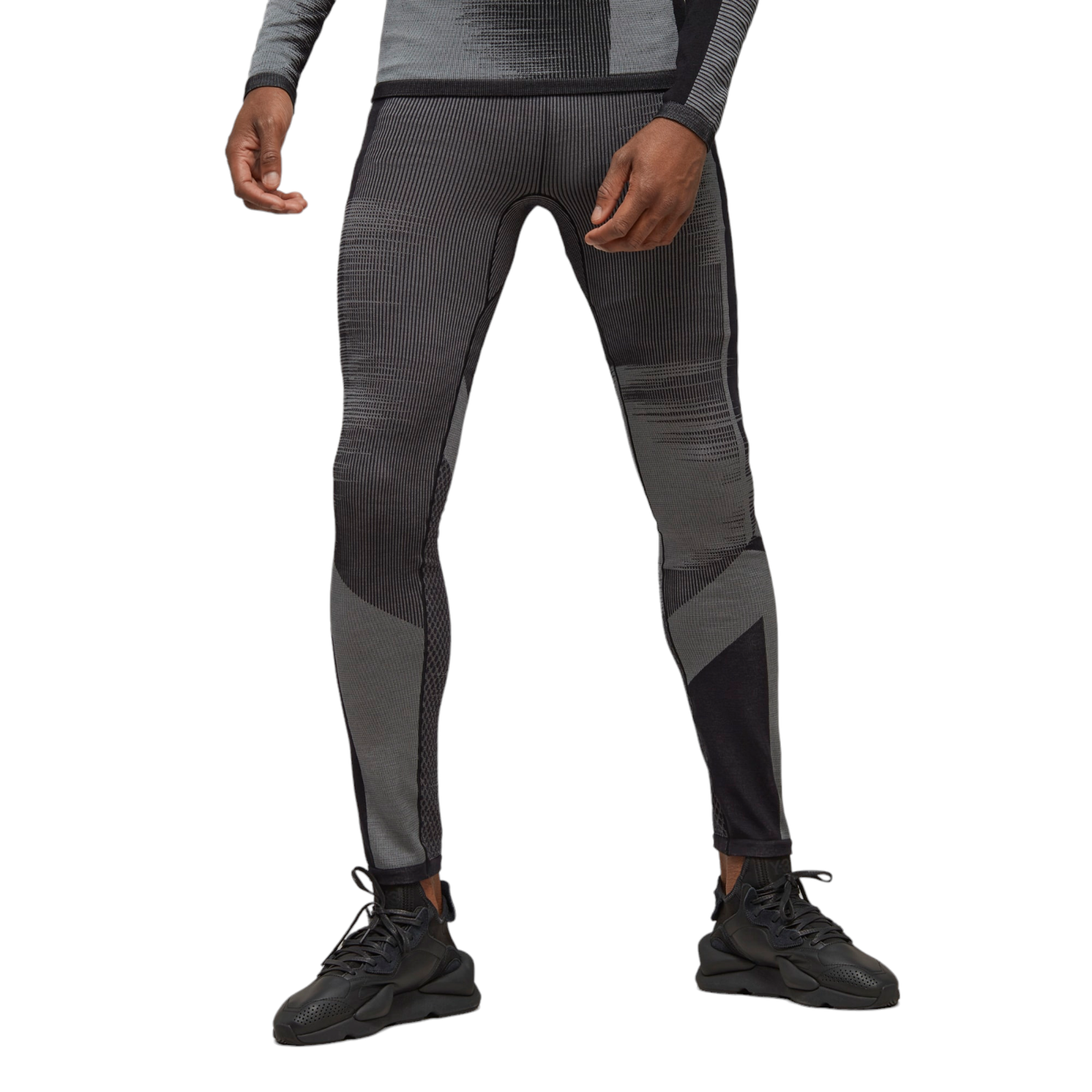 Men's Adidas Y-3 Black Grey Engineered Knit Tights HY5876 New $160