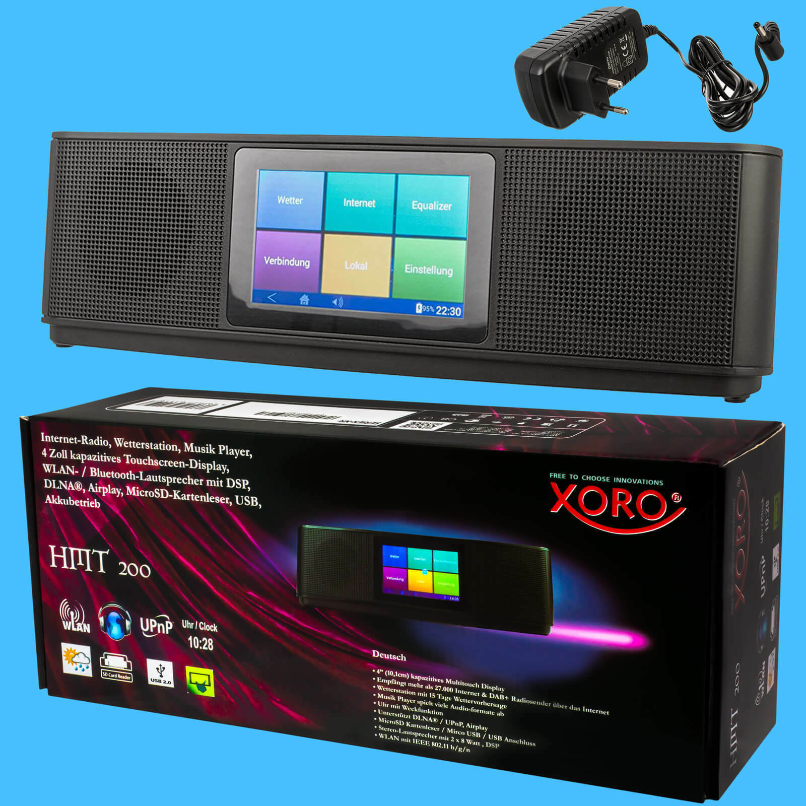 Internet Radio Web Media Player XORO HMT 200 Android Wlan Bluetooth Internet