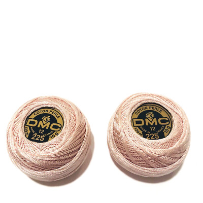 DMC Coton Perle Thread Size 12 Light Pink 225 Cotton Needlepoint France Lot of 2