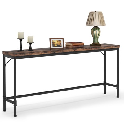 71'' Industrial Long Narrow Console Table for Entryway, Sofa Table Behind Couch