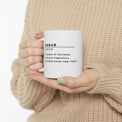 Personalised Name Definition Ceramic Mug, Engraved Christmas Gifts Ideas