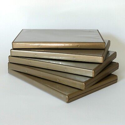 5 (FIVE) GOLD Single Genuine Amaray Standard Premium DVD Cases 14mm Color NEW