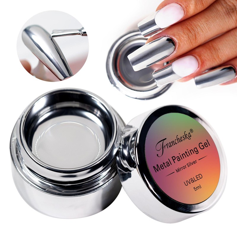 Metallic Painting Gel Nail Polish Gold Silver Liner Mirror UV Gel-