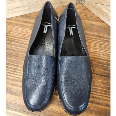 Trotters Women 10 Leather Loafer Shoes Indigo Blue Comfort Cushion #494