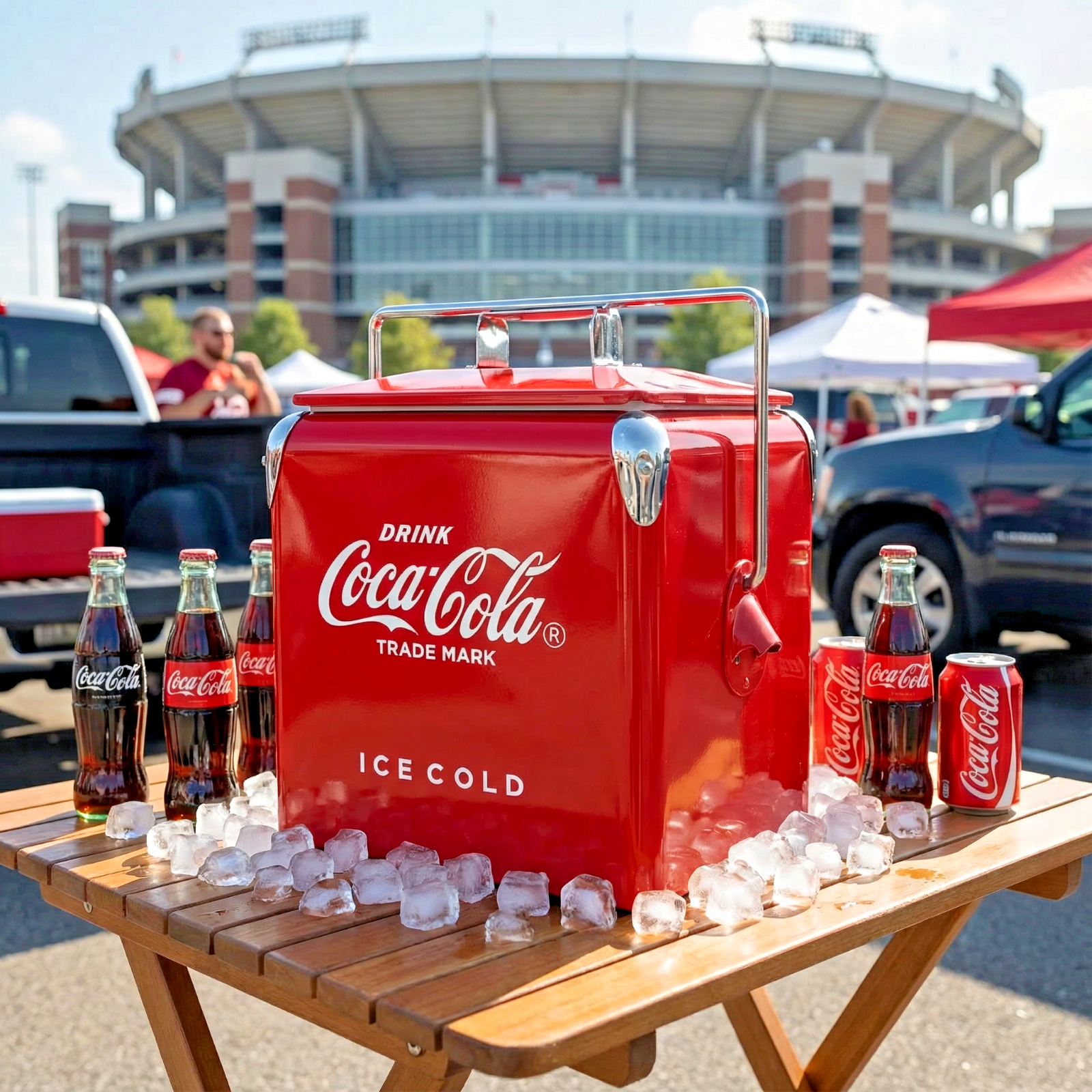 Coca-Cola 14Qt Metal Cooler Retro Coke Ice Chest Tailgating BBQ