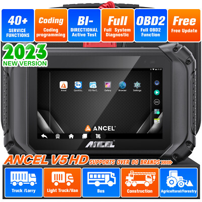 ANCEL V5 HD Heavy Duty Truck Scanner Diesel DPF ABS ECU Coding Diagnostic Tool