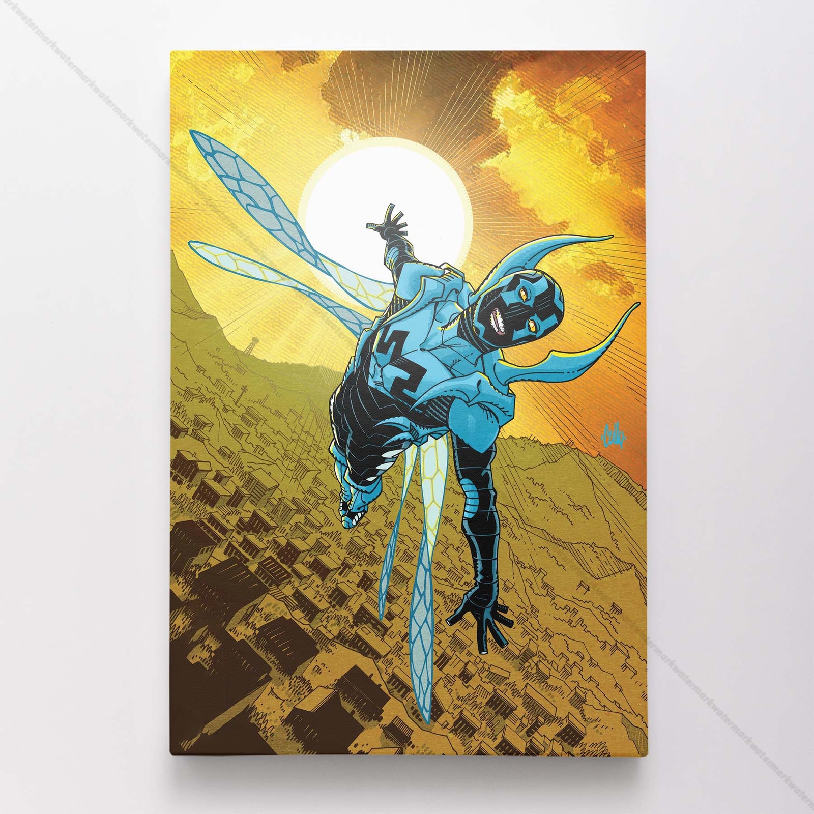 Blue Beetle Poster Canvas DC Comic Book Cover Art Print #41200