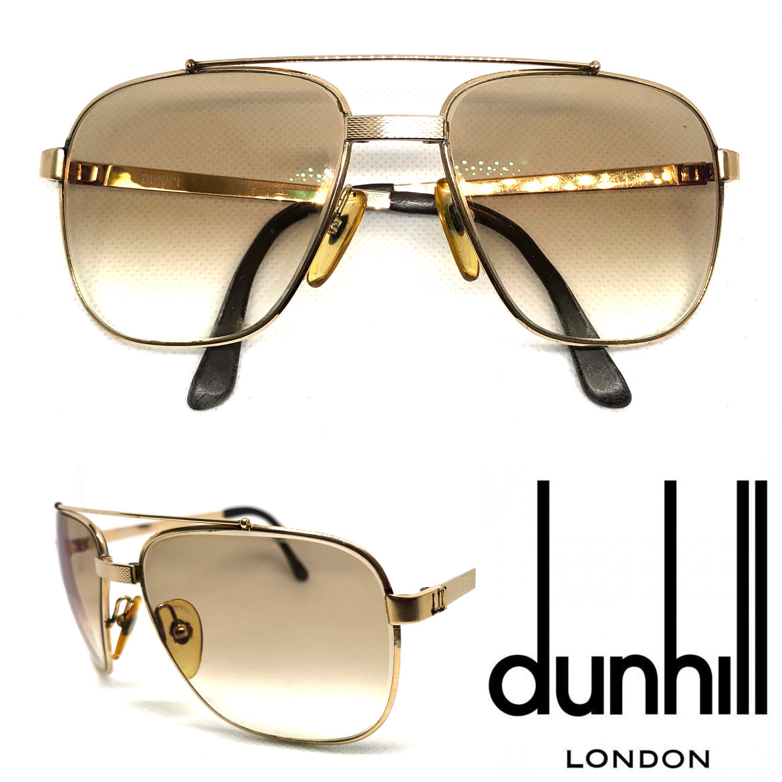 【美品】DUNHILL 6036 40 ツーブリッジ　サングラス Sunglasses Dunhill 6036 Gold Plated Frame Comfort Fit