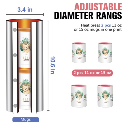 Tumbler Mug Heat Press Machine 30oz 20oz 16oz Sublimation Transfer Print Purple