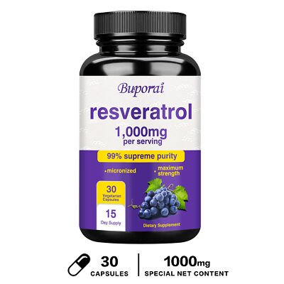 Resveratrol 1000mg - Brain Support, Mental Focus, Heart Health, Immune Support