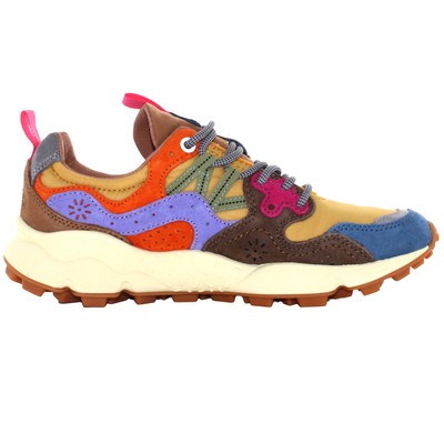Pre-owned Flower Mountain A24us Women Low Sneakers 0012017818.01.2c99 Yamano 3 Uni In Blue / Yellow