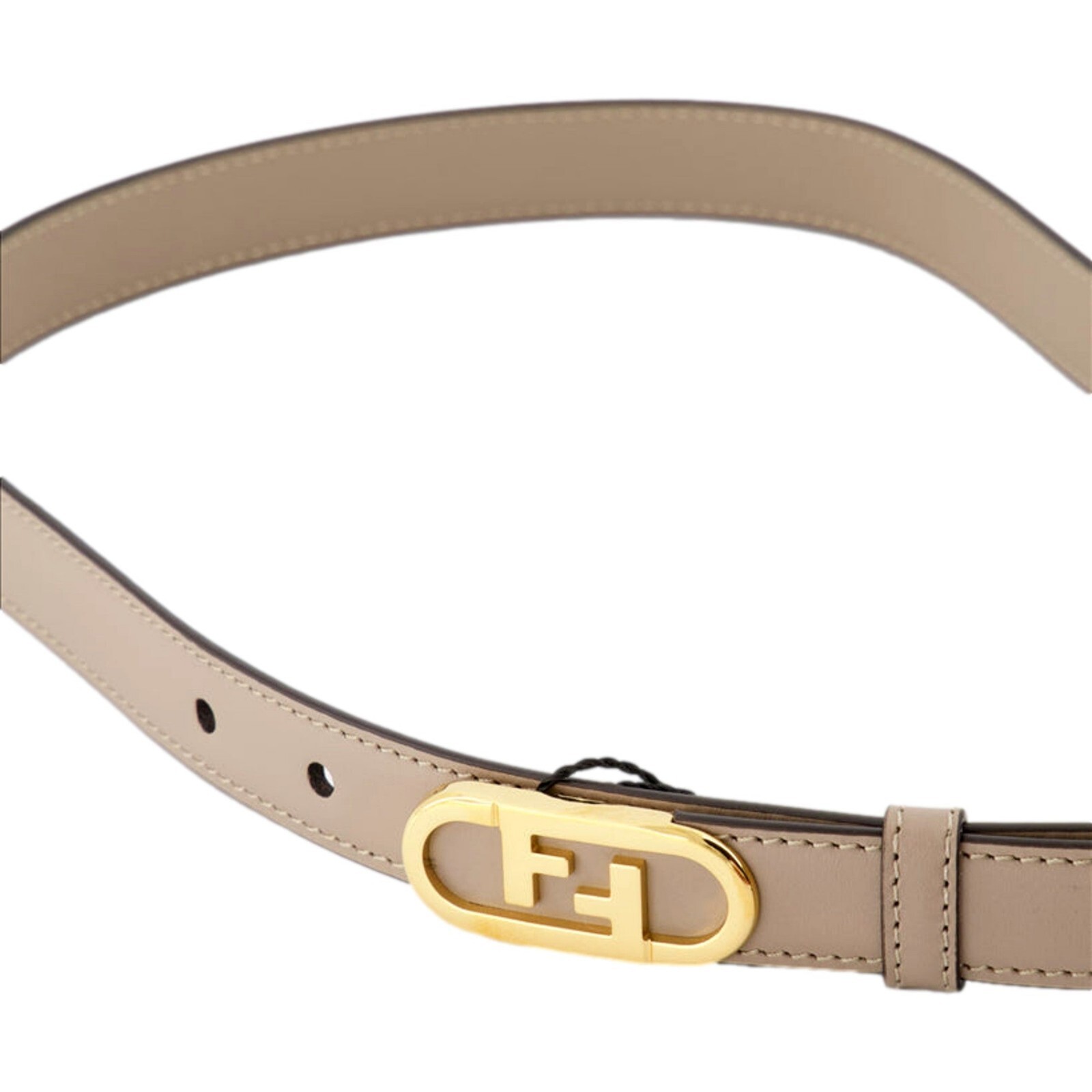 Pre-owned Fendi Women's Grey Tortora Skinny O'lock Belt Size 85 In Gray