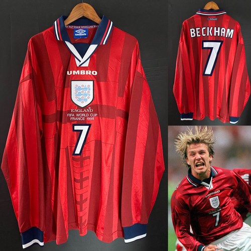 UMBRO England Home Shirt WORLD CUP FRANCE 1998 David BECKHAM