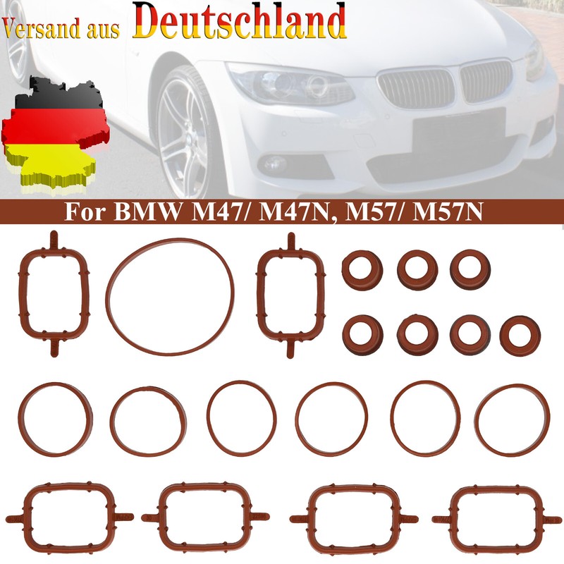 DRALLKLAPPEN DICHTUNGSSATZ MIT STÜTZRINGE ANSAUGBRÜCKE ANSAUGKRÜMMER Für BMW 3er