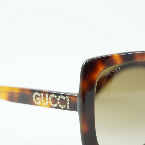 Pre-owned Gucci Gg0418s 003 Havana/brown 54-20-140 Sunglasses