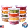 Deli Containers with Lids 8 oz. [24 Sets] Plastic Deli Cups, To Go Food Containers