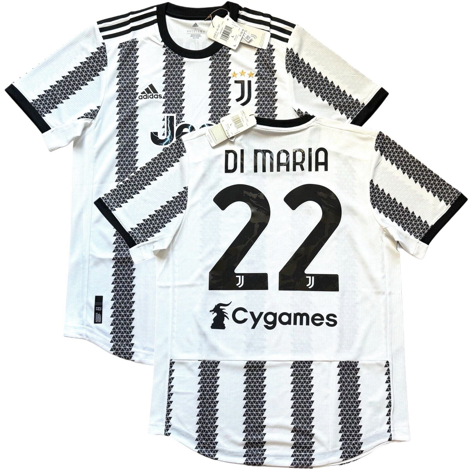 2022/23 Juventus Authentic Home Jersey #22 Di Maria Large