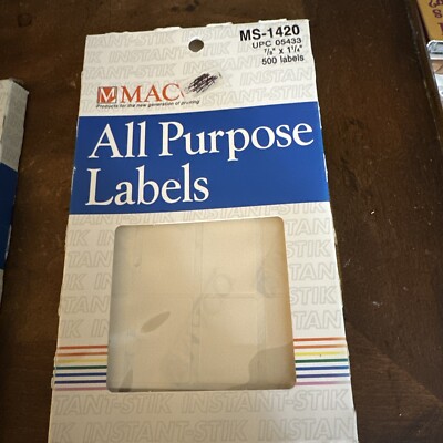 MACO White Rectangular Multi-Purpose Labels, 7/8 x 1-1/4 Inches MS1420 3 Packs
