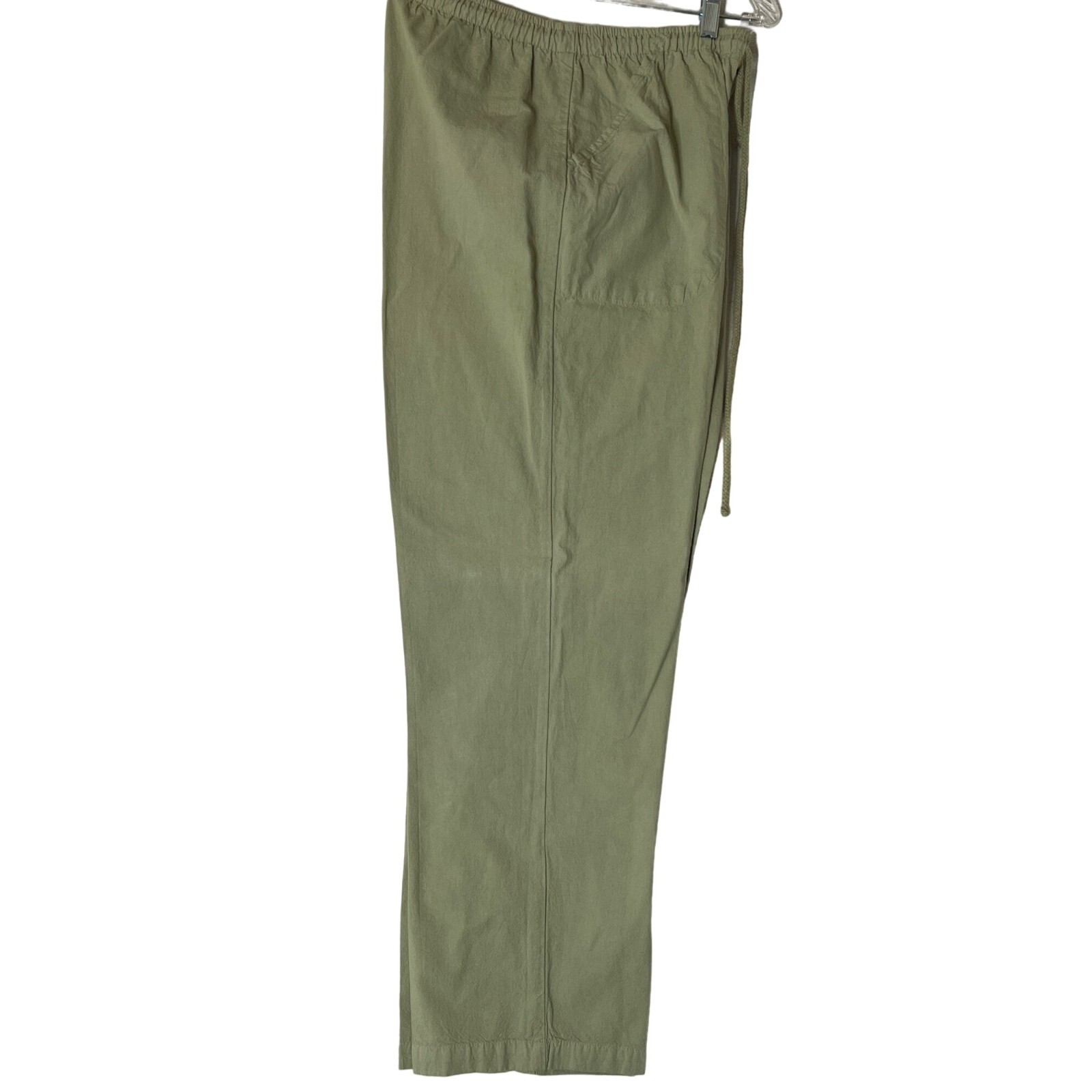 オリーブグリーン コットン チノパン レディース Erika Women's Drawstring Cotton Pants Olive Green Size 5