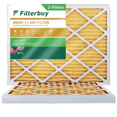 Filterbuy 20x25x2 Pleated Air Filters, Replacement for HVAC AC Furnace (MERV 11)