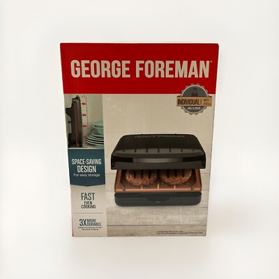 GEORGE FOREMAN GRS040 2-Serving Classic Plate Electric Indoor Grill & Panini