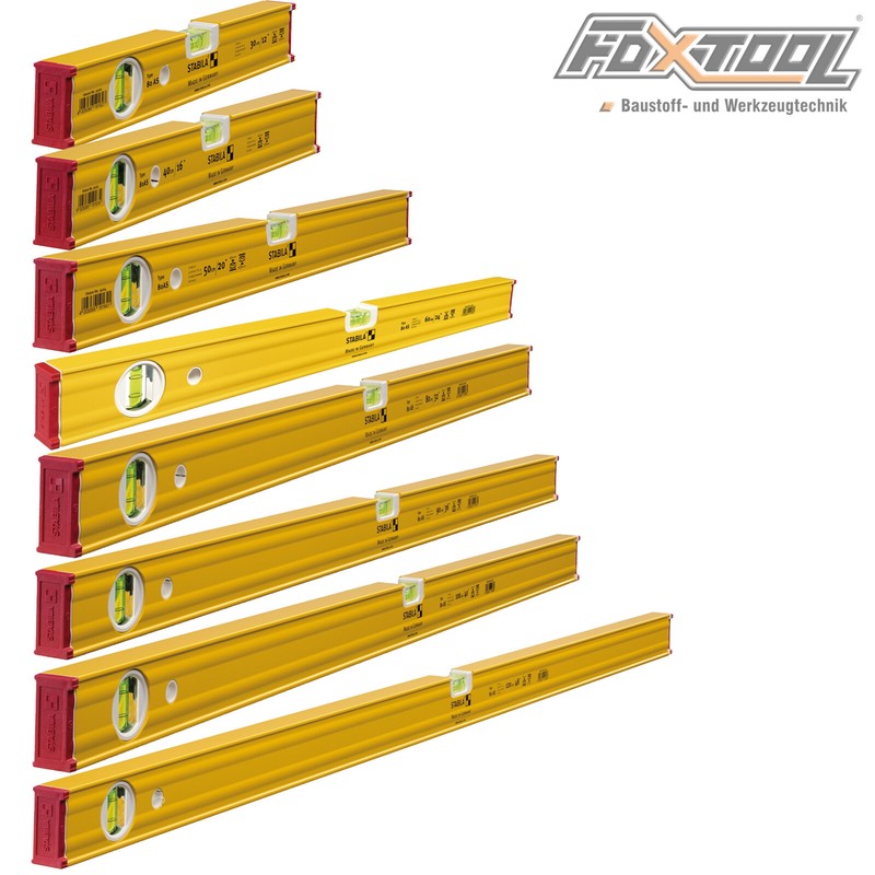 Stabila Aluminium Wasserwaagen 80AS Set 8 Teilig 30+40+50+60+80+90+100+120