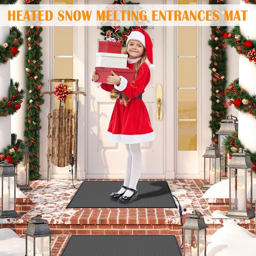 NAIZEA Heated Snow Melting Mats, Non-Slip Heated Snow Ice Outdoor Melting Mats