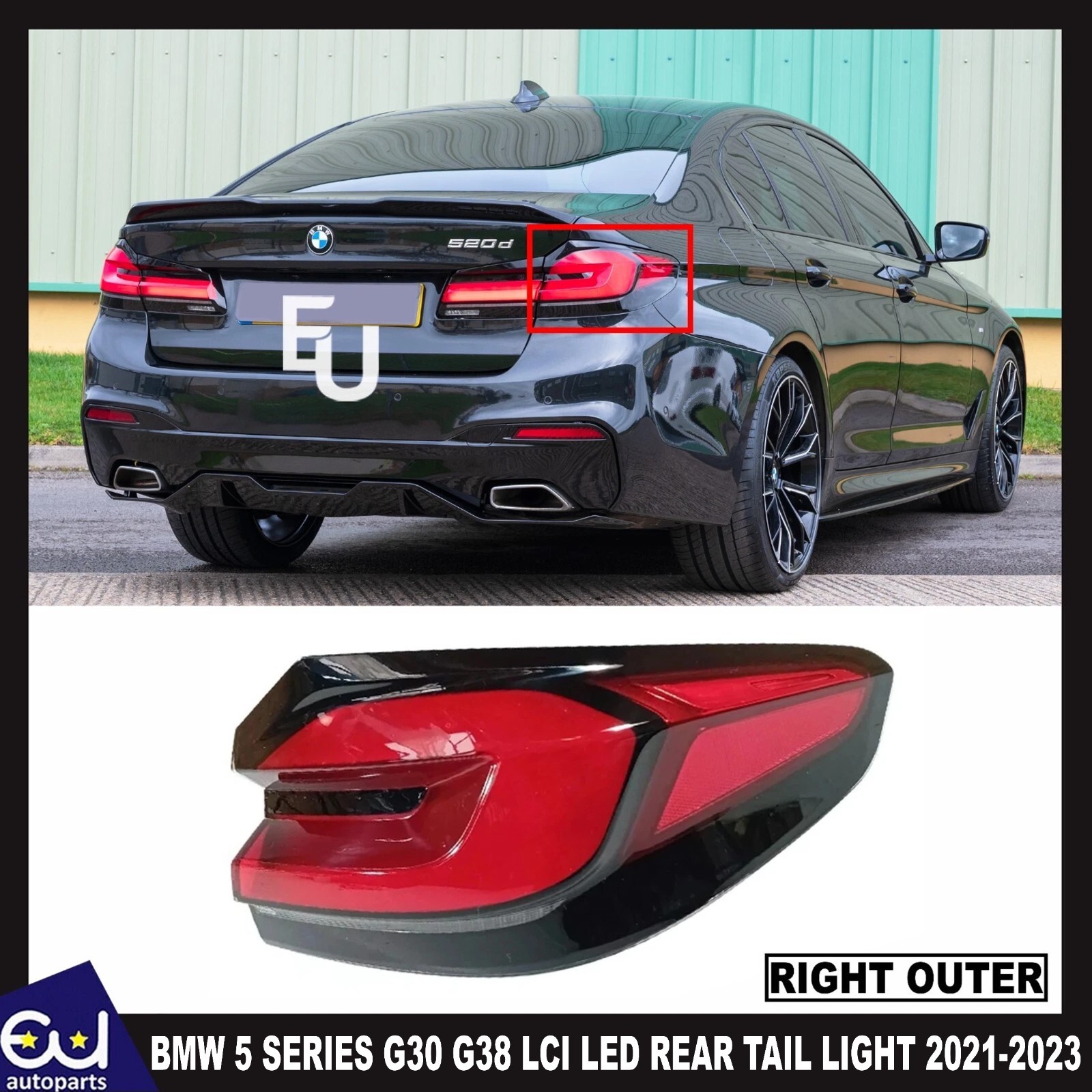 FOR BMW 5 SERIES G30 LCI 2021+ LED REAR OUTER RIGHT DRIVER SIDE TAIL LIGHT LAMP