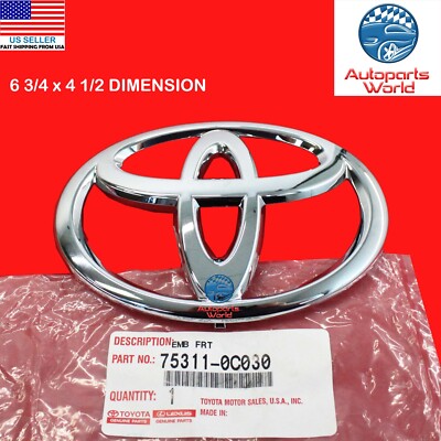 NEW GENUINE OEM TOYOTA SEQUOIA TUNDRA CHROME FRONT GRILLE EMBLEM 75311-0C030