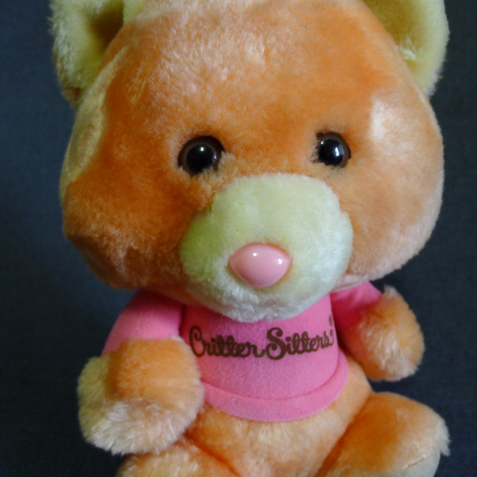Critter Sitters Plush Peach Cat 9 Inches Stuffed Animal 1982 Animal Fair Korea
