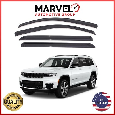 Smoke Window Sun Vent Visor Rain Guards Deflectors for Jeep Grand Cherokee 16-21