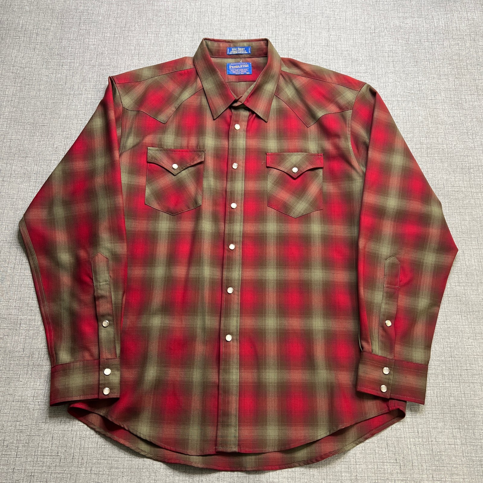 Pendleton Epic Shirt Men's XL Shadow Plaid Wool High Grade