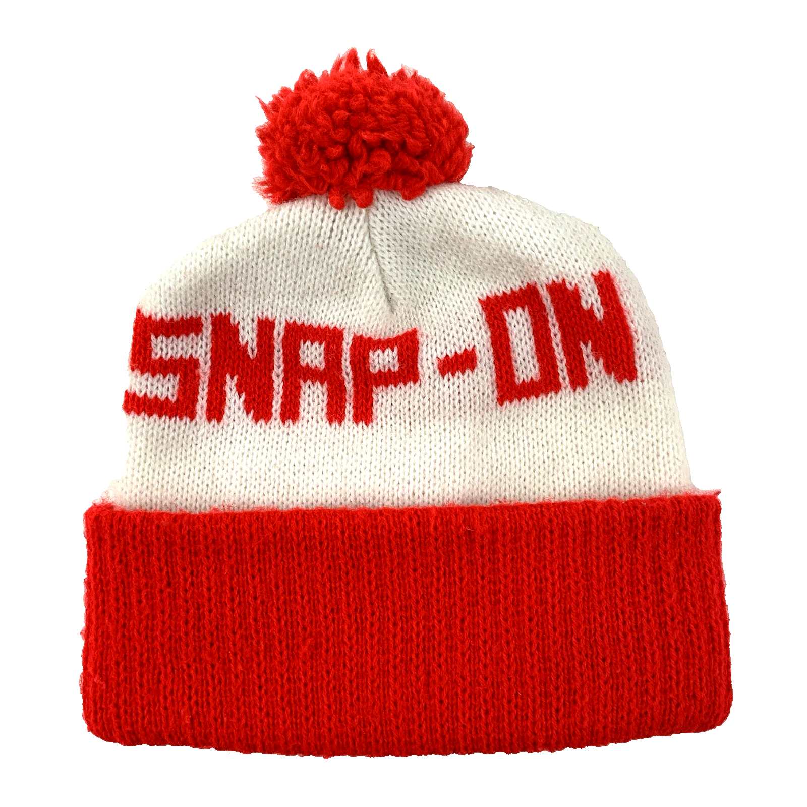 Vtg Snap On Tools Beanie Skull Cap Pom Toboggan Spell Out